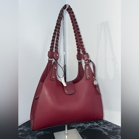 Calvin Klein Handbags - CALVIN KLEIN Shelly Novelty Satchel Women’s Leather Bag Red NEW -MINOR DEFECT
